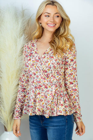 Sweet Honey Taupe Floral Top