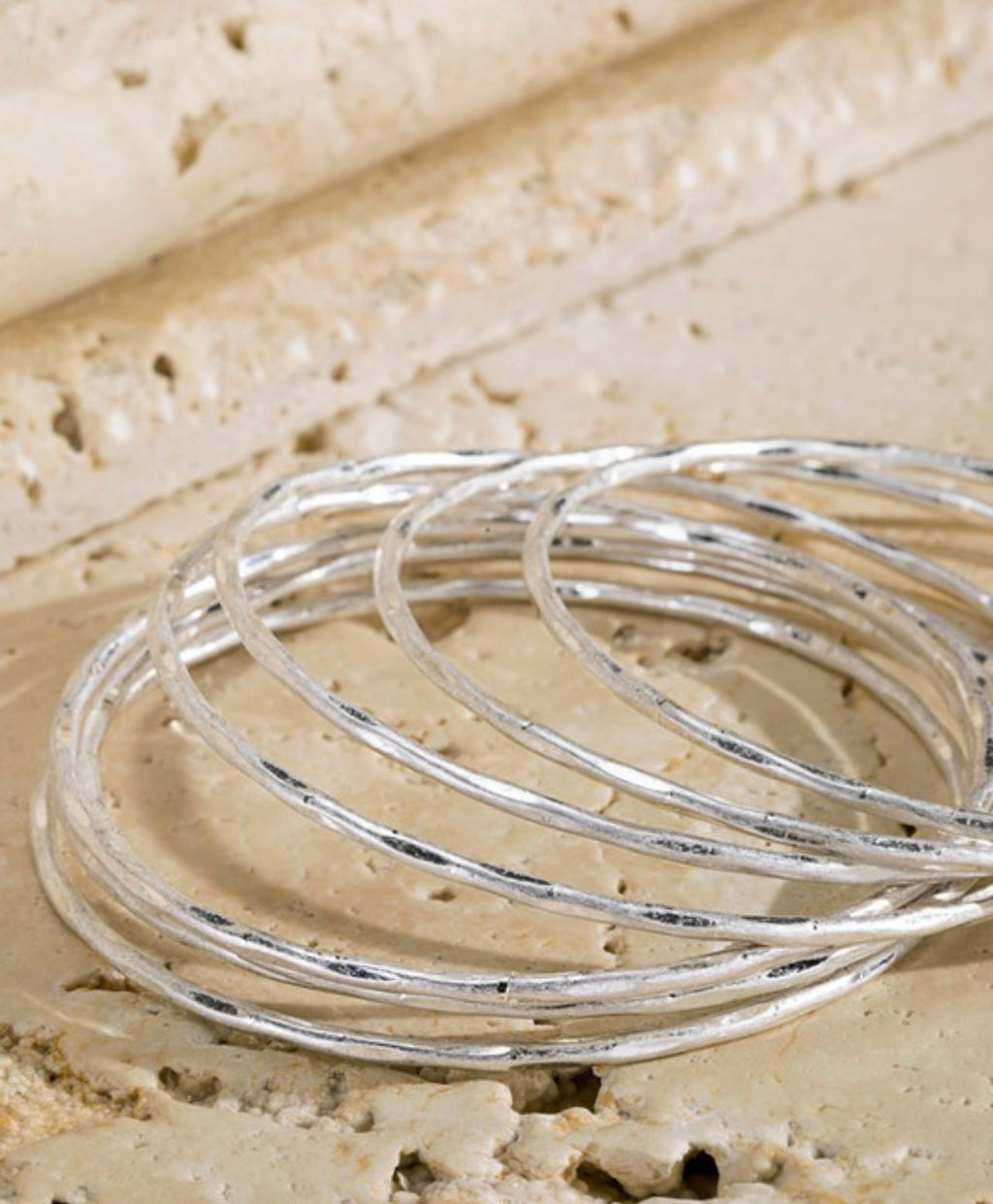 Vivian Bangle Bracelet Set Silver