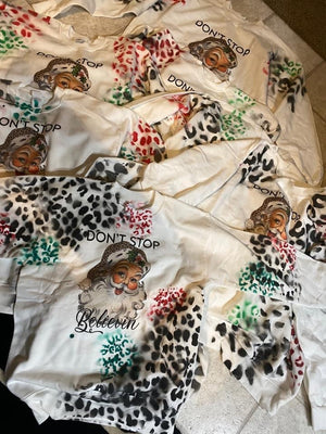 Santa Leopard Believe Sweatshirt