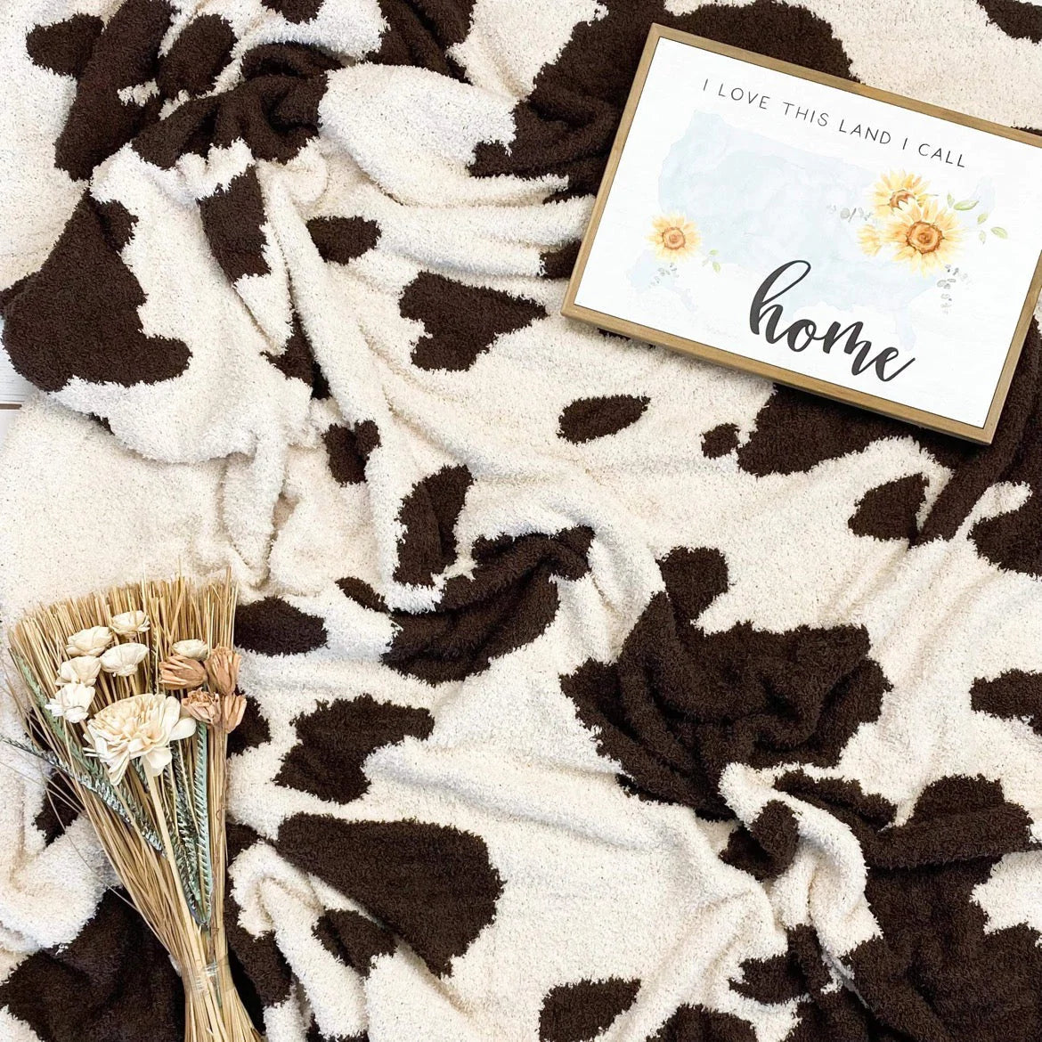 Plush & Fuzzy Blanket Cow Print
