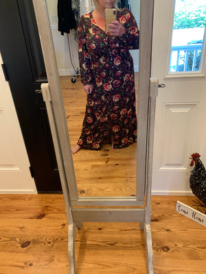 Stella Burgundy Floral Dress