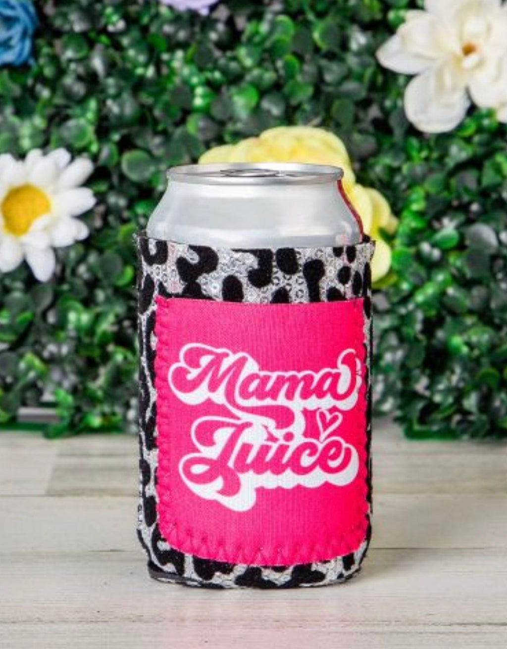 Peachy Keen Mama Juice Sequin Can Coolers