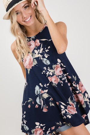 Make Me Blush Floral Print Tank