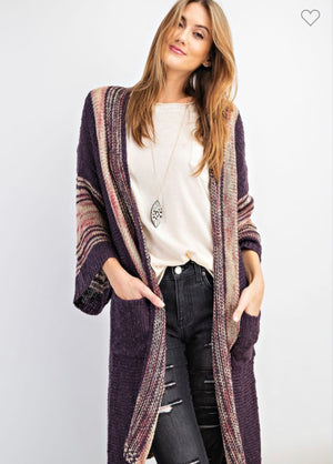 Naomi Knit Kimono Eggplant