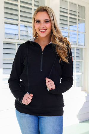 Triple Stretch Classic Black Half Zip Hoodie