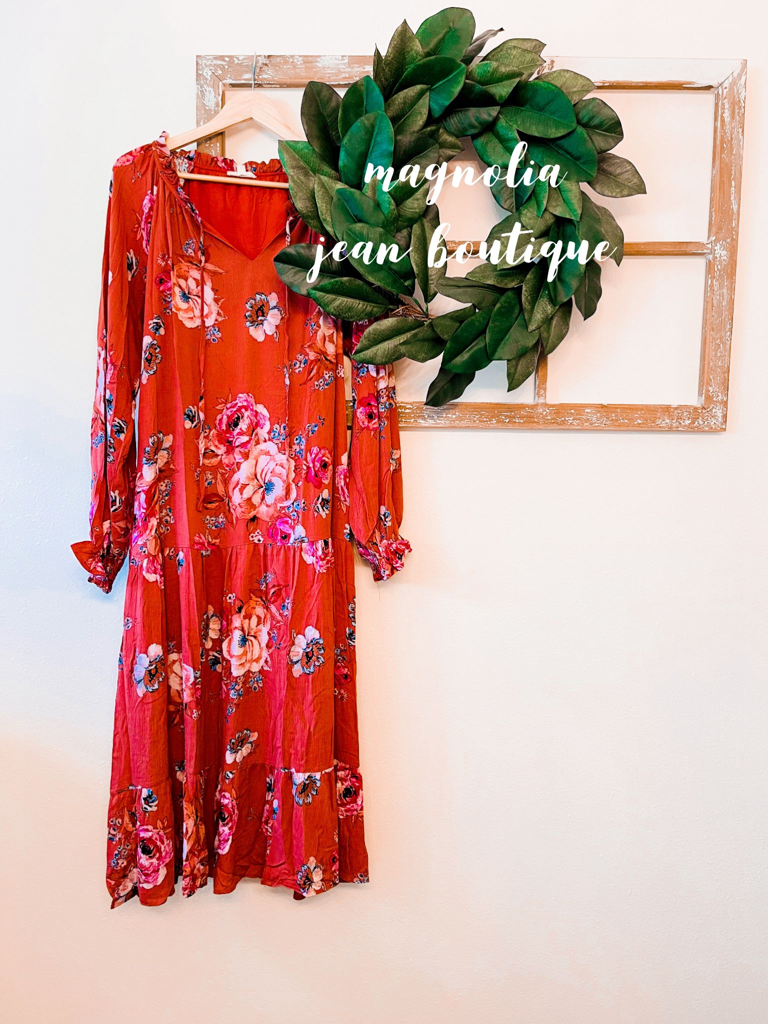 Blessed Life Rust Floral Maxi Dress