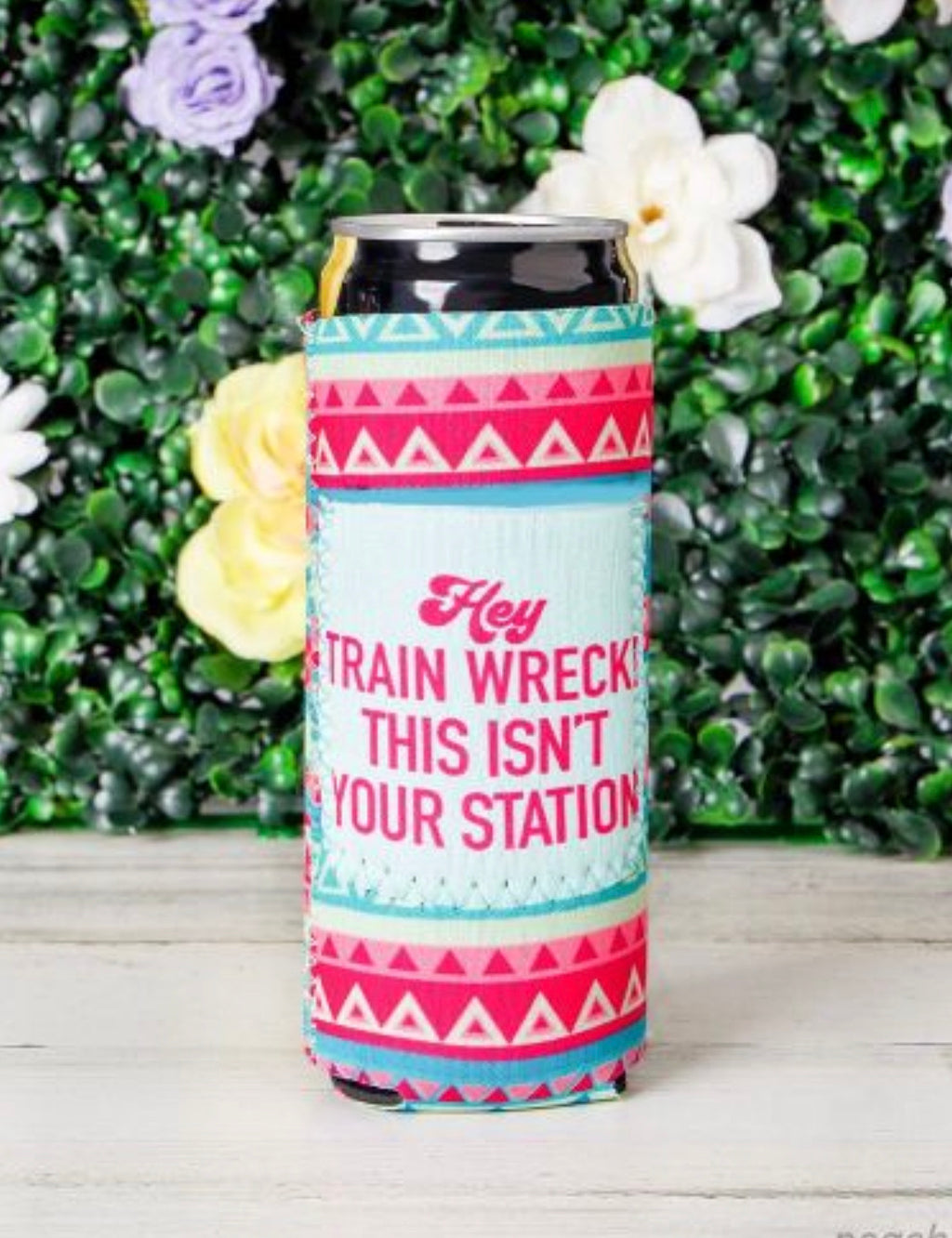 Peachy Keen Hey Train Wreck! This Isn’t Your Station Can Coolers For Slim Can