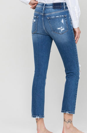 Lucid Vervet Stretch Slim Straight Destroyed Jeans