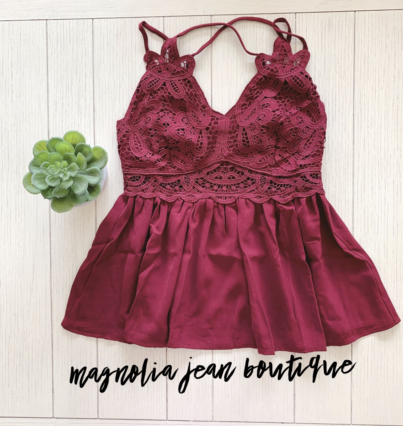 Mallory Lace Bralette Camisole Burgundy