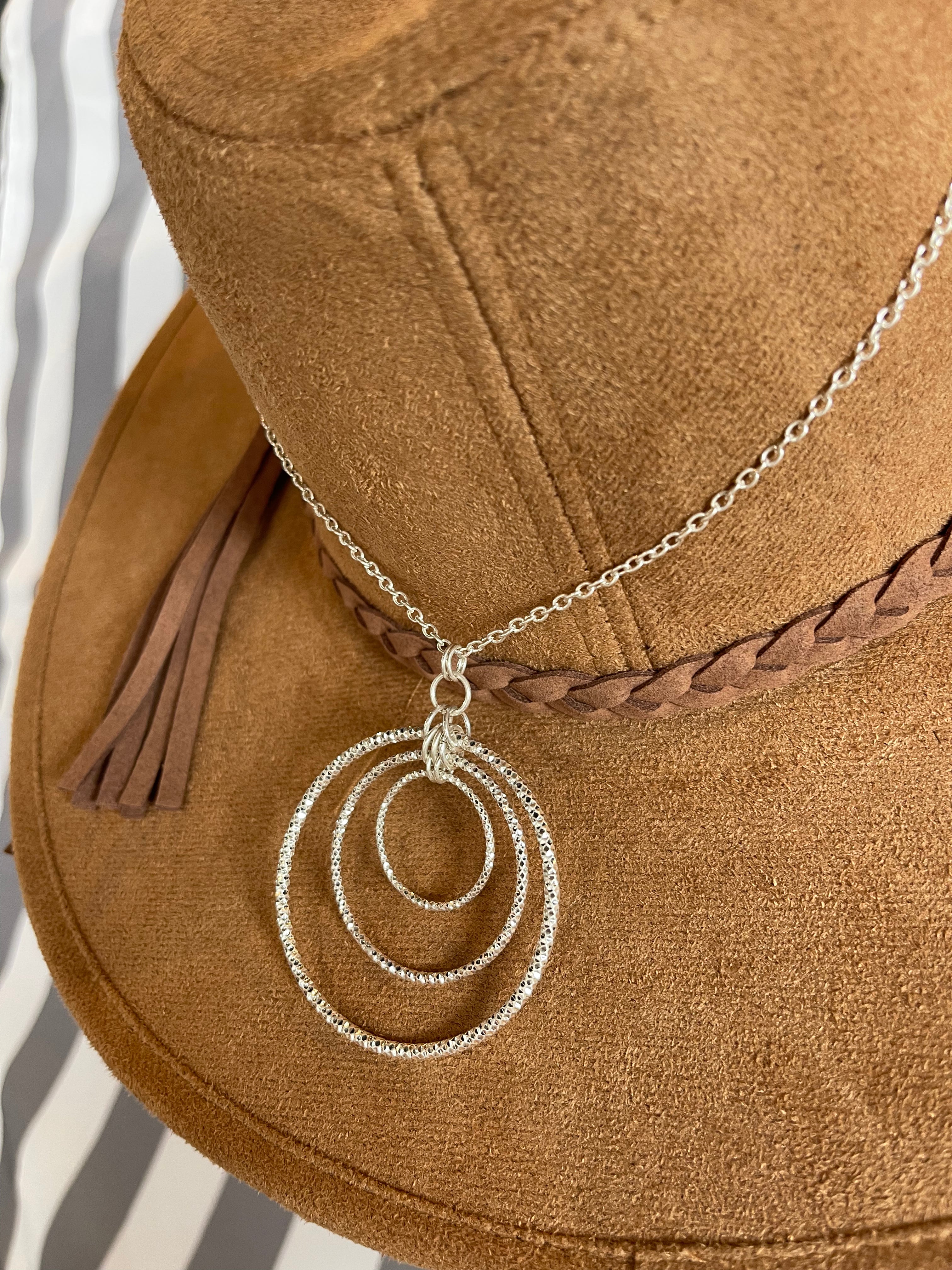 Circles Of Love Long Necklace Silver