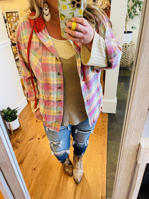 Vivi Plaid Hooded Flannel