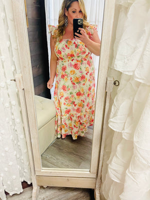 Eleanor Ivory Floral Smocked Dress
