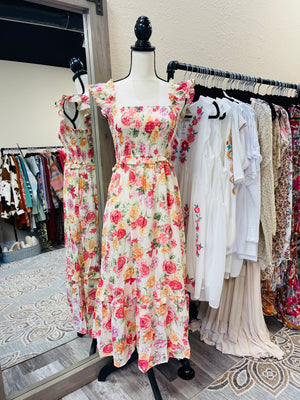 Eleanor Ivory Floral Smocked Dress