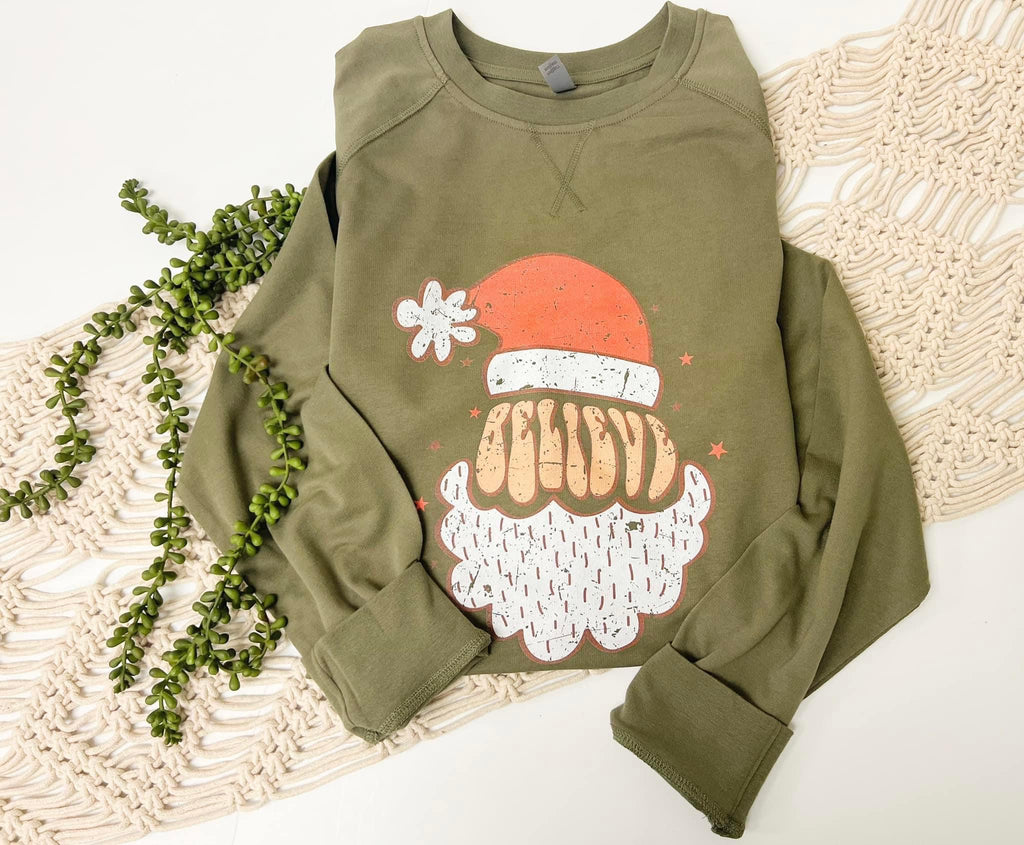 Special Order Army Green sweatshirt Santa Crew