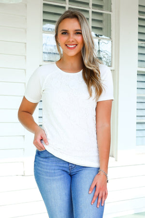 Juliet Lace Tee White