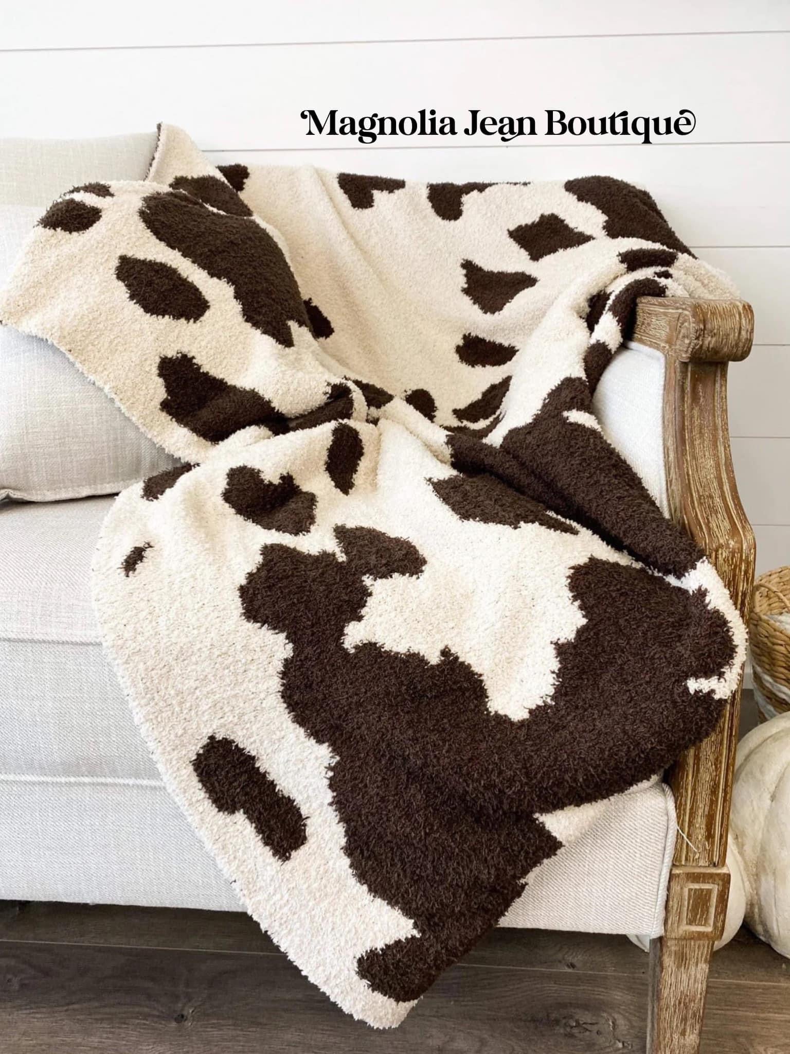Plush & Fuzzy Blanket Cow Print