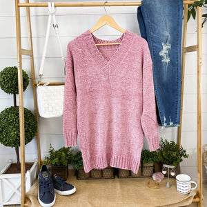 Chenille Tunic Sweater Blush