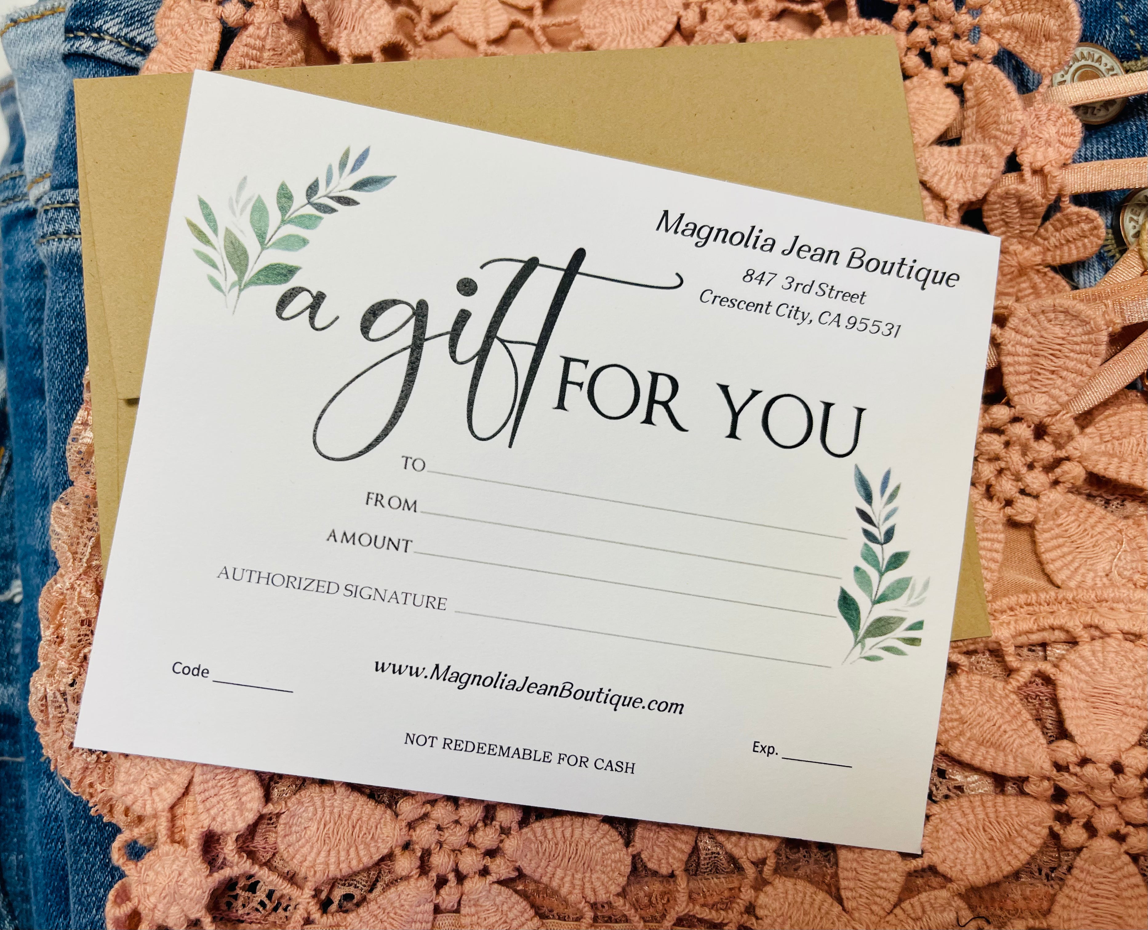 $50 Gift Certificate-Magnolia Jean Boutique